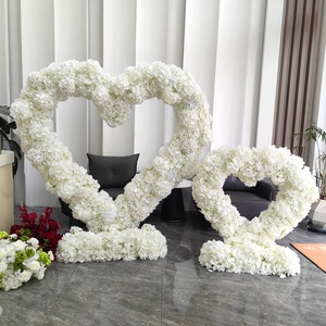 ซุ้มดอกไม้ประดิษฐ์สีขาวรูปหัวใจสำหรับตกแต่งงานแต่งงาน ซุ้มดอกไม้ผ้าไหมขายส่ง - Product Image 6