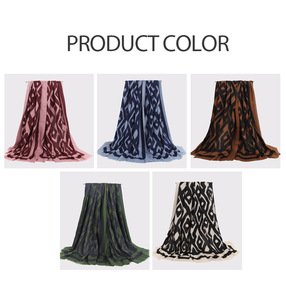 Elegant Geometric Scarf for Women Soft Warm <b>Wool</b> Blend 90x180cm Large Diamond Pattern Winter Shawl <b>Wrap</b> - Product Image 5