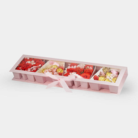 Boîte cadeau personnalisée en gros pour la Saint-Valentin, mariage, fête, avec fenêtre transparente, design en relief, pressions de fleurs personnalisables