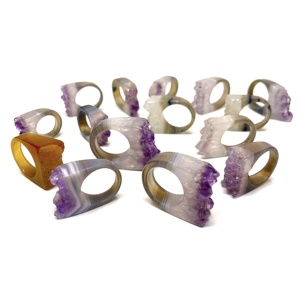 Anillo de amatista Natural, piedra Natural, ágata, amatista - Product Image 2