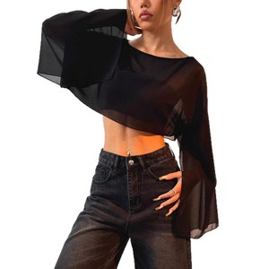 Sciarpa Nera Protettiva Solare da Donna, Cardigan <span class=keywords><strong>Bolero</strong></span> Sexy Traforato - Product Image 5