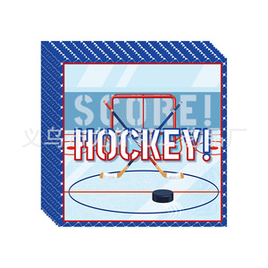 Hockey Theme Birthday Party Tableware Set Paper Plates Napkins <b>Tablecloth</b> 60-80 Pcs Sports Decorations - Product Image 4