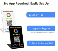 Support de table en PVC avec code QR dynamique NFC pour avis Google, équipé de puces Ntag213/215/216 pour booster le classement Instagram, Facebook et TikTok