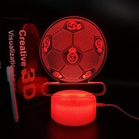 Tablero de mensajes borrable de alta calidad, luces nocturnas, producto caliente 2024, regalos para fanáticos del fútbol, lámpara de ilusión 3D con bases de grietas de bolígrafo