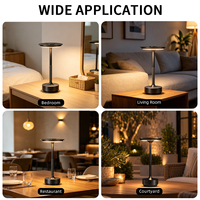 Lampe de bureau LED moderne haut de gamme en aluminium doré avec contrôle tactile à intensité variable, CRI 90 élevé, alimentation par batterie
