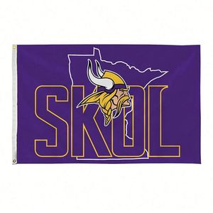 High Quality Polyester Super Bowl Football Teams Design <b>Flag</b> Custom 3x5ft 100% Polyester Minnesota Vikings <b>Flag</b> - Product Image 1