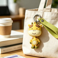 Porte-clés personnalisé en forme d'animal avec sangle gaufrée pour cadeau promotionnel, vente en gros pour acheteurs en vrac
