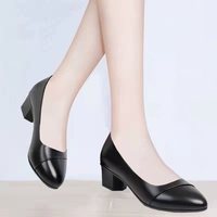 Chaussures plates pour femmes S305 en cuir PU à bout épais, nouvelles chaussures professionnelles pour filles, chaussures décontractées de bureau, grandes tailles