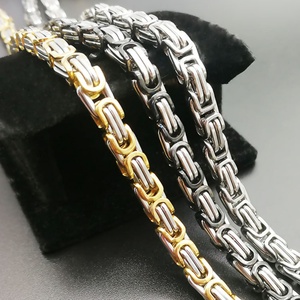 High End Stainless Steel Byzantine Chain <b>Silver</b> Metal Chains <b>for</b> <b>Men</b> - Product Image 5
