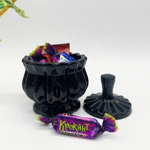 Decorazioni per la casa ristorante Coffee Bar Decor <span class=keywords><strong>elegante</strong></span> portagioie in cristallo di vetro nero <span class=keywords><strong>zuccheriera</strong></span> con coperchio - Product Image 2