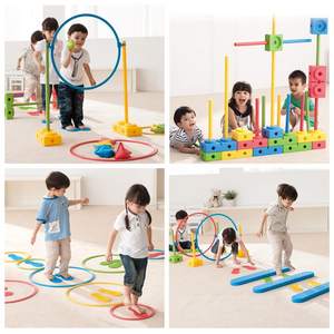 Kreş çocuk engel kursu eğitim dengesi ve koordinasyon atlama oyun Combo dayanıklı plastik çeviklik çemberler duyusal ekipmanları - Product Image 5