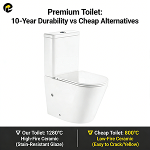 Toilette personnalisée Cuvette de toilette chinoise moderne 1 pièce Toilette Water Closet Toilette Ensemble avec siège à fermeture amortie - Product Image 4