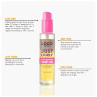 Huile capillaire définissante pour boucles avec logo personnalisé, contrôle des frisottis, hydratation longue durée, rehausse les boucles naturelles, tous types de cheveux, OEM