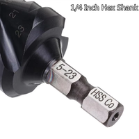 M35 M42 HSS Cobalt TiAlN Coated Step Foret 3 cannelures 1/4 "Hex Shank Hole Cutter pour acier inoxydable Drlling
