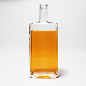 Bouteille carrée en verre extra clair de 500 ml, 700 ml, 750 ml pour spiritueux, whisky, <span class=keywords><strong>gin</strong></span>, avec bouchons argentés et impression – Vente en gros - Product Image 2