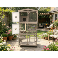 Maison pour chat d'extérieur résistante aux intempéries, Catio en bois à 3 étages, enclos pour chat d'intérieur, grand parc pour chaton avec hamac et boîte de repos