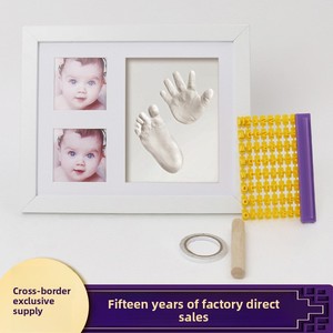 Cadre <span class=keywords><strong>photo</strong></span> DIY pour empreintes de mains et suivi de croissance de bébé, commémorant le 100e jour de sa vie, en panneau de fibres de bois fait main - Product Image 2