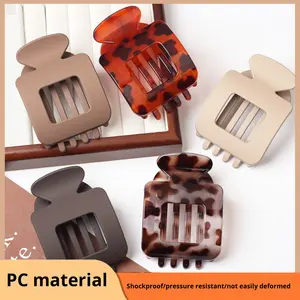 Nouvelle pince <span class=keywords><strong>à</strong></span> cheveux carrée avec griffe en forme d'arc en matériau PC transfrontalier <span class=keywords><strong>à</strong></span> la tête arrière - Product Image 3