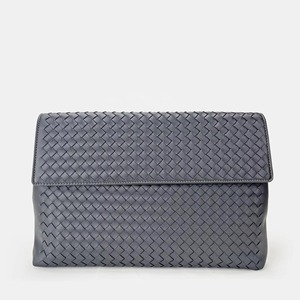 2026 New Genuine Leather Woven Magnetic Closure <b>Square</b> Shape Handbag Large Capacity Flip Envelope Bag Business Casual Clutch - Product Image 2