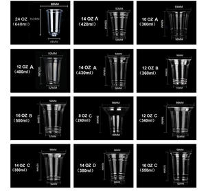 Disposable Plastic Cup 16oz U Shape PET Smoothie <b>Bubble</b> <b>Boba</b> Drink Cup with Lid Clear Plastic Drink Cups for Coffee Tea Milk - Product Image 6