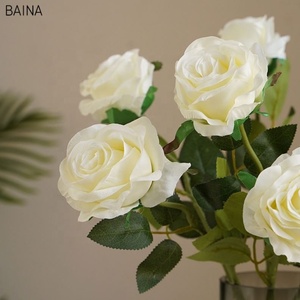 Handmade Tinh Tế Nhiều Màu Nhân Tạo Lụa Hoa Hồng Trắng Màu Hồng Cho Văn Phòng Nhà Wedding Party Trang Trí Bảng Tường Sử Dụng - Product Image 4