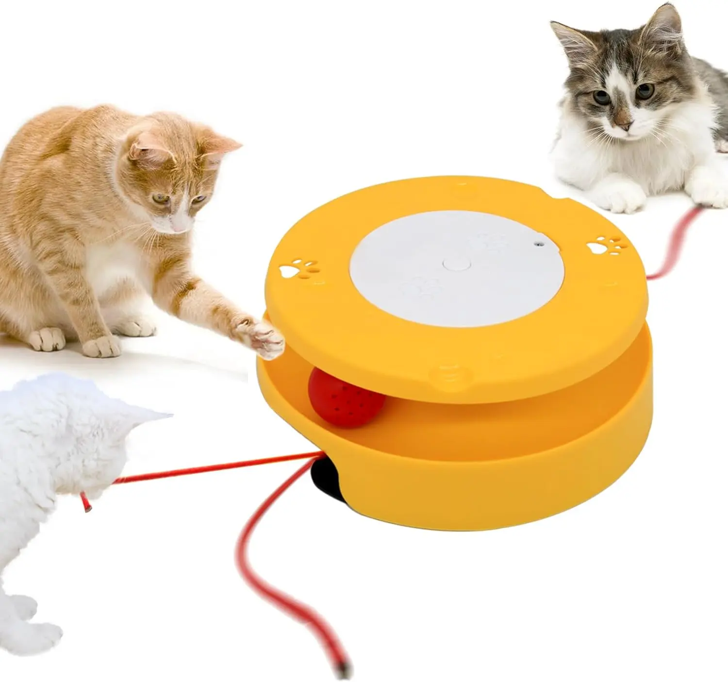 Jouet interactif intelligent chat Mouvement électrique Undercover 3 contrôle de vitesse Boule Plume mobile Fonction de synchronisation de 15 minutes