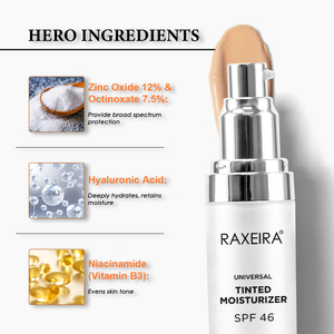 Idratante personalizzato Anti-invecchiamento colorato con SPF 46 protezione <span class=keywords><strong>solare</strong></span> e fondotinta contro i raggi UVA e UVB - Product Image 3