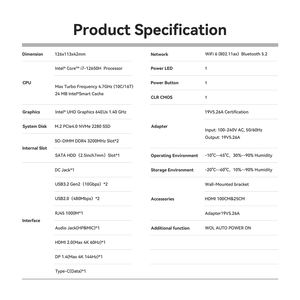 <span class=keywords><strong>Beelink</strong></span>-Mini PC <span class=keywords><strong>Sei12</strong></span> Intel de 16G + 500G, dispositivo Wins11, Wifi6 DP tipo C, rápido SSD, ordenador de escritorio para juegos, potente Tablet PC de oficina - Product Image 6