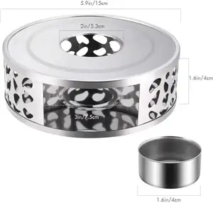 Groothandel Gevulde Gekleurde Thee Warmer Thee Ketel Warmer Thee Licht Kaars Wax Warmer Roestvrij Staal Naadloze Kachel