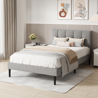 Cadre de lit convertible Queen Size réglable en velours, design dossier ailé pliable, métal durable, écologique, luxe moderne