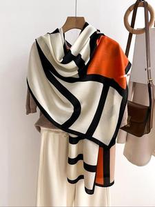 Luxury Stylish Geometry <strong>Striped</strong> Pattern Cotton <strong>Wool</strong> Scarf 66*178CM Soft Comfort <strong>Shawl</strong> for Women Digital <strong>Printed</strong> Summer Hijabs
