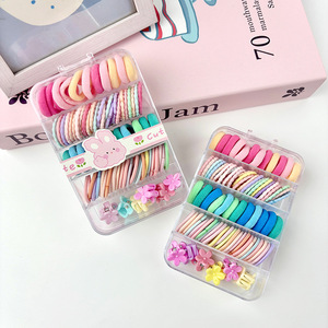 ยางรัดผมเด็ก สีลูกกวาด เครื่องประดับผมเด็ก อ่อนโยนต่อเส้นผม น่ารัก หวาน ยืดหยุ่นสูง รูปทรงรากบัว ชุดกิ๊บติดผม - Product Image 1