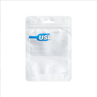 Sachet en plastique auto-scellant à fermeture éclair, imprimé en héliogravure, durable, pour accessoires de téléphonie mobile, avec clip de suspension pour étagères