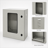Caja de Medidor Eléctrico de Chapa Metálica Roja Personalizada, Ventilada, con Rejillas, para Montaje en Pared Interior, Impermeable