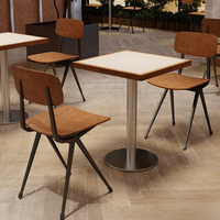 Ensemble table et chaises en bois massif au design moderne, durable et facile à nettoyer, mobilier de restaurant, banquette pour café et salon de thé