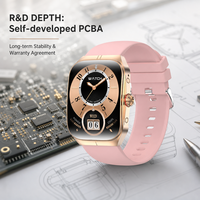 Jam Tangan Pintar AMOLED HK80 1,95 Inci untuk Pria Wanita, Pemantau Tekanan Darah Dinamis, Pemantau Oksigen, Pelacak Tidur, Kontrol Suara, Aplikasi FitCloudPro