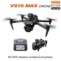 Drone professionnel V916 MAX 4K en gros avec écran, télécommande GPS 5G FPV, moteur brushless, évitement d'obstacles, kit quadricoptère RC pour la revente