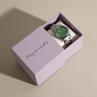 Boîte à montres en carton de luxe personnalisée avec logo, petit tiroir, coussin intégré, style simple, pour vente en gros