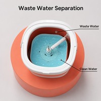 HOLAMOPA Innovador juego de cubo de fregona plegable con centrifugadora y fregona plana para almacenamiento compacto y envío global