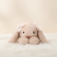Boneka Plush Anak dengan Logo Custom, Gaya Lucu Kelinci Bertelinga Panjang, Grosir Boneka Plush Anak