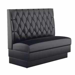 Custom Modern Black Nightclub <strong>Club</strong> Commercial Furniture Leather Seating Fast Food Seat Booth Seating Restaurant Sofa
