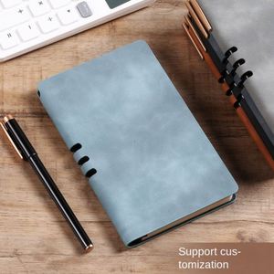 A5 Leather Hardcover Printed Notebook with 100 Sheets for Business Guest <b>Book</b> and Wellness Journal - Product Image 2