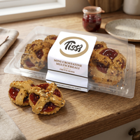 Tissi Mini Rode Fruittaart Crostatine Gebak Multigrain Zaden Kruispatroon Korst Rond 200g X 6 stuks Doosverpakking Sapor Veri
