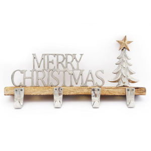 Accessoires de Noël finition or, porte-chaussettes personnalisé avec inscription Joyeux Noël - Product Image 4