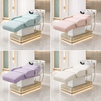 Fauteuil de lavage électrique avec bassin en céramique, commande manuelle et fonction inclinable pour salon de coiffure