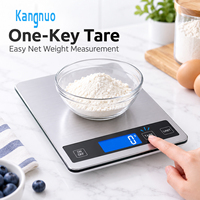 Balance de cuisine numérique 1g haute précision en acier inoxydable, balance alimentaire électronique avec écran rétroéclairé bleu