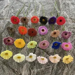 PUデイジーウェディングデコレーションラテックス菊ホームリビングルームフラワーアレンジメント造花