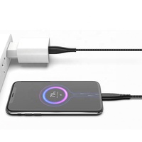 Kabel data pengisi daya cepat, 1m, 2m, kabel data USB kepang nilon.