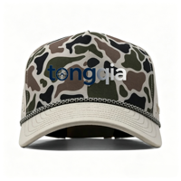 Op maat gemaakte 3D geborduurde logo 5 sportieve fruit-dot camouflage laser gesneden ademende waterdichte snel drogende 100% polyester golfpet verstelbaar