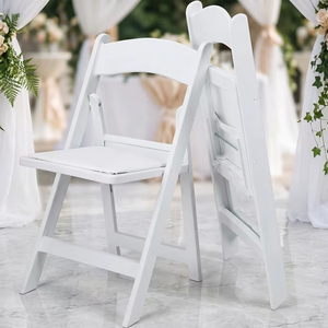 Sedia Pieghevole Bianca Premium per Matrimoni, Banchetti e Feste all'Aperto, Arredamento Portatile di Alta Qualità - Product Image 1